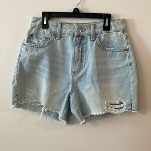 No Boundaries Blue Jean Shorts Distressed Casual NWOT